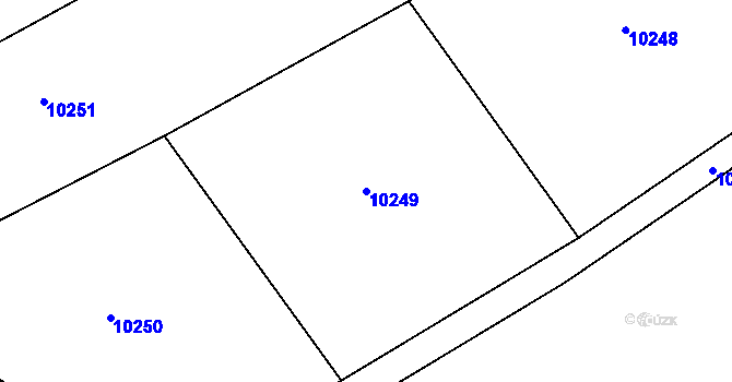 Parcela st. 10249 v KÚ Žamberk, Katastrální mapa