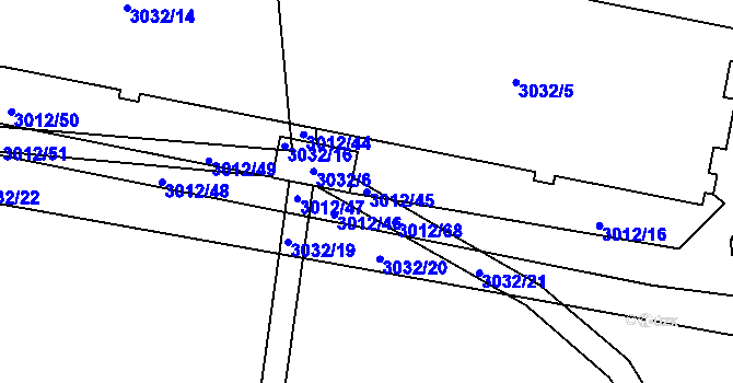 Parcela st. 3012/45 v KÚ Žamberk, Katastrální mapa
