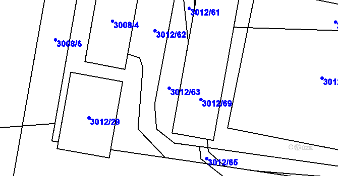 Parcela st. 3012/63 v KÚ Žamberk, Katastrální mapa