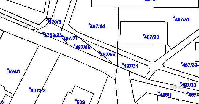 Parcela st. 487/66 v KÚ Žamberk, Katastrální mapa