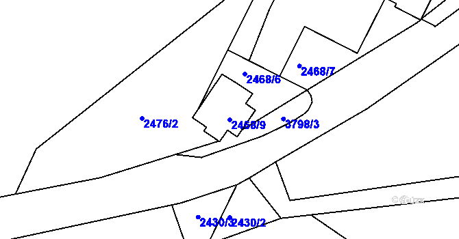 Parcela st. 2468/9 v KÚ Žamberk, Katastrální mapa
