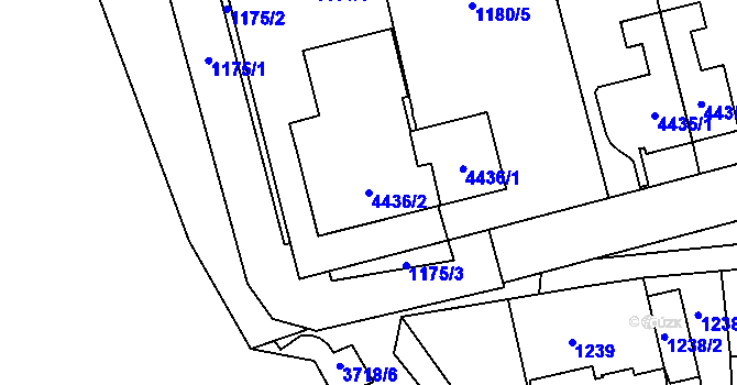 Parcela st. 4436/2 v KÚ Žamberk, Katastrální mapa