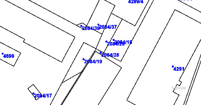 Parcela st. 2084/28 v KÚ Žamberk, Katastrální mapa