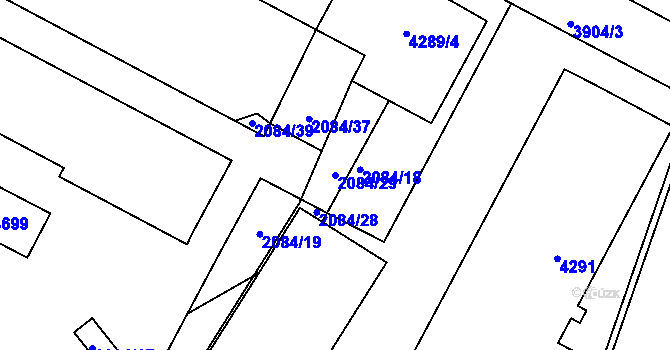 Parcela st. 2084/29 v KÚ Žamberk, Katastrální mapa