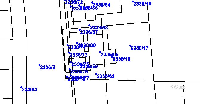 Parcela st. 2336/66 v KÚ Žamberk, Katastrální mapa