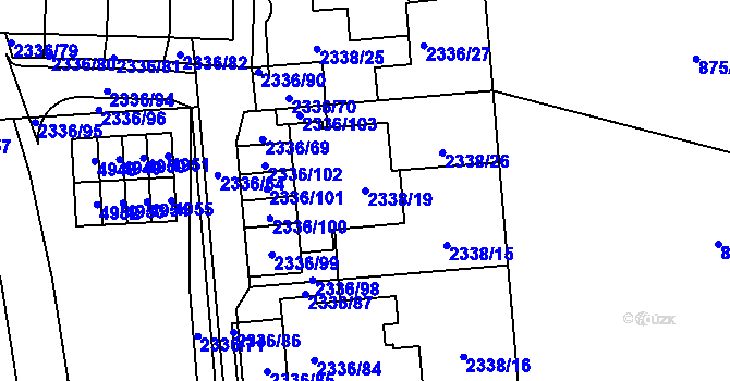 Parcela st. 2338/19 v KÚ Žamberk, Katastrální mapa