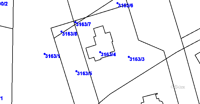 Parcela st. 3163/4 v KÚ Žamberk, Katastrální mapa