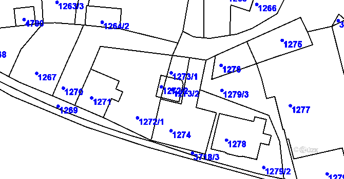 Parcela st. 1273/2 v KÚ Žamberk, Katastrální mapa