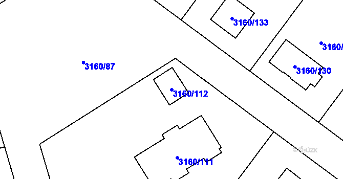 Parcela st. 3160/112 v KÚ Žamberk, Katastrální mapa