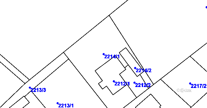 Parcela st. 2214/1 v KÚ Žamberk, Katastrální mapa