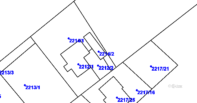 Parcela st. 2214/2 v KÚ Žamberk, Katastrální mapa