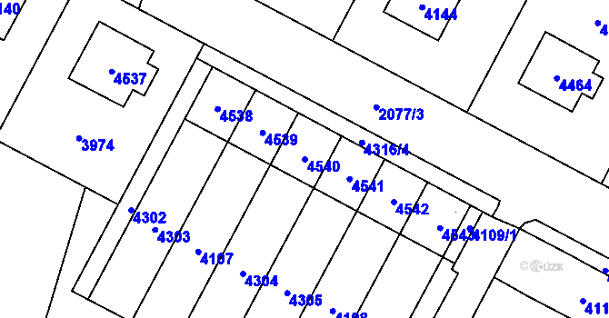 Parcela st. 4540 v KÚ Žamberk, Katastrální mapa