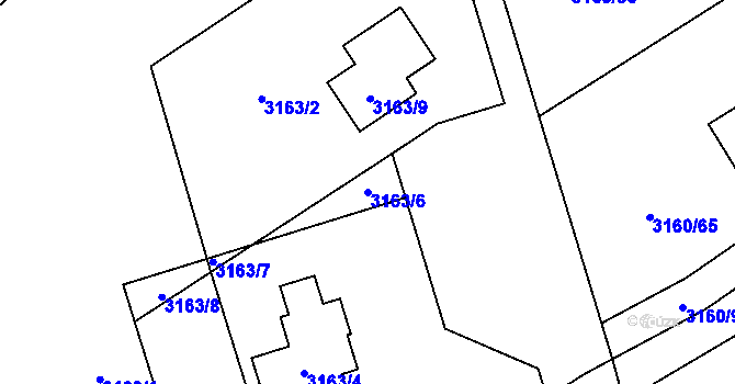 Parcela st. 3163/6 v KÚ Žamberk, Katastrální mapa