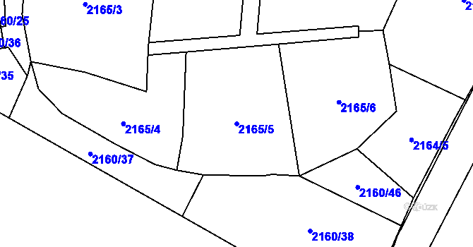 Parcela st. 2165/5 v KÚ Žamberk, Katastrální mapa