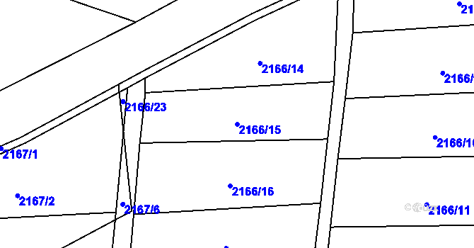 Parcela st. 2166/15 v KÚ Žamberk, Katastrální mapa