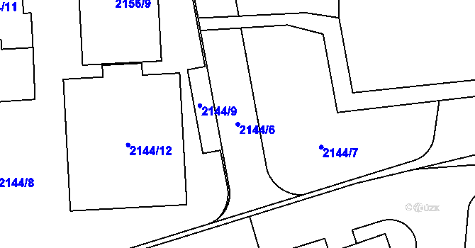 Parcela st. 2144/6 v KÚ Žamberk, Katastrální mapa