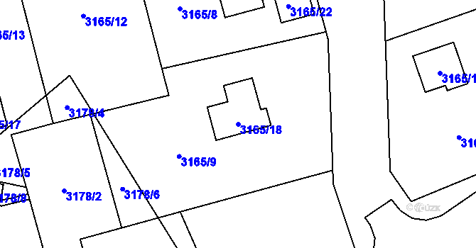 Parcela st. 3165/18 v KÚ Žamberk, Katastrální mapa