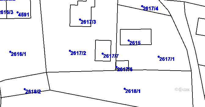 Parcela st. 2617/7 v KÚ Žamberk, Katastrální mapa