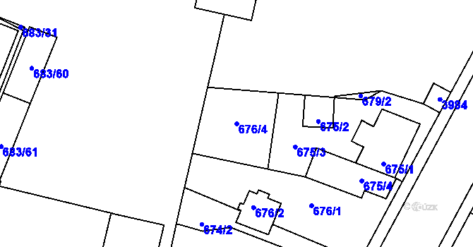 Parcela st. 676/4 v KÚ Žamberk, Katastrální mapa