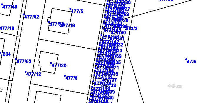Parcela st. 477/138 v KÚ Žamberk, Katastrální mapa