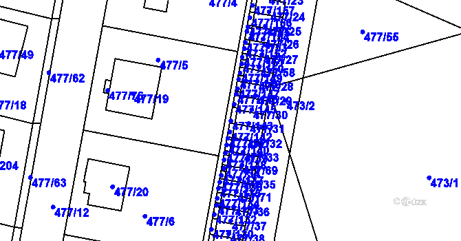 Parcela st. 477/143 v KÚ Žamberk, Katastrální mapa