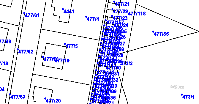 Parcela st. 477/148 v KÚ Žamberk, Katastrální mapa