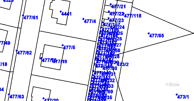 Parcela st. 477/149 v KÚ Žamberk, Katastrální mapa