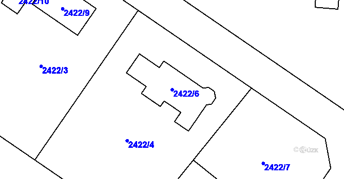 Parcela st. 2422/6 v KÚ Žamberk, Katastrální mapa
