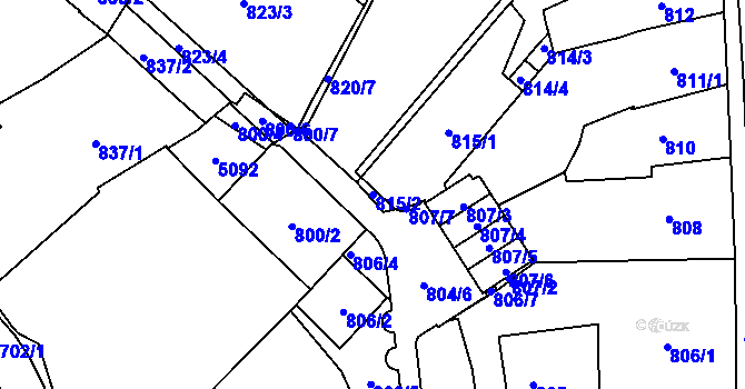 Parcela st. 815/2 v KÚ Žamberk, Katastrální mapa