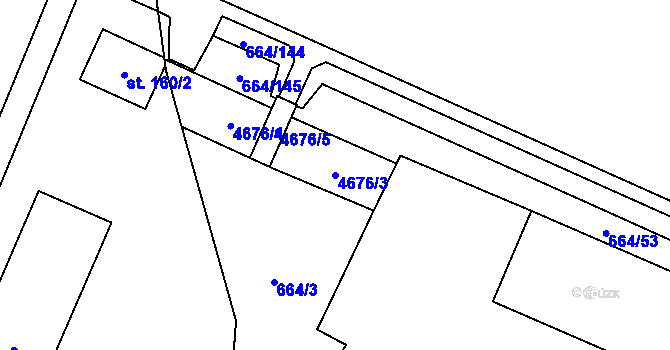 Parcela st. 4676/3 v KÚ Žamberk, Katastrální mapa