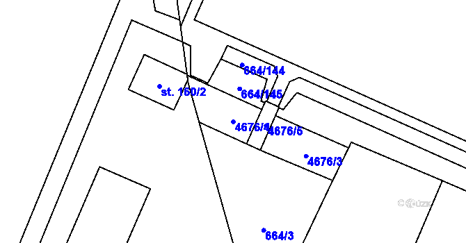 Parcela st. 4676/4 v KÚ Žamberk, Katastrální mapa