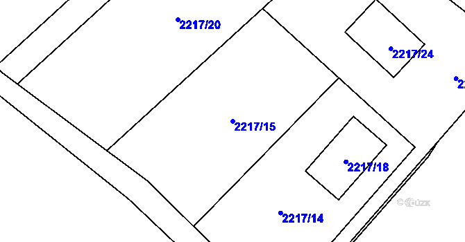 Parcela st. 2217/15 v KÚ Žamberk, Katastrální mapa