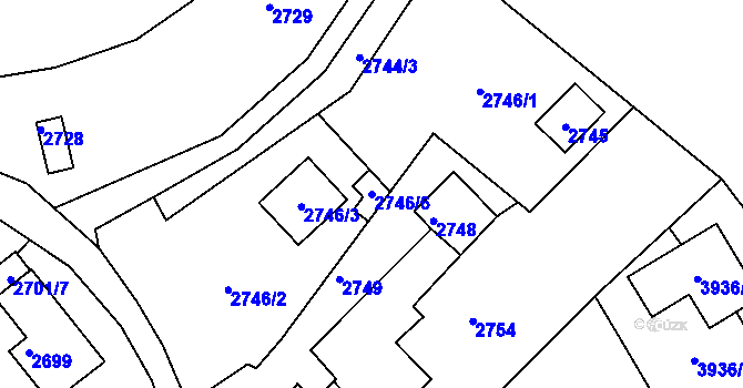 Parcela st. 2746/6 v KÚ Žamberk, Katastrální mapa
