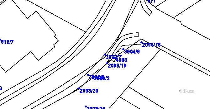 Parcela st. 3692/7 v KÚ Žamberk, Katastrální mapa