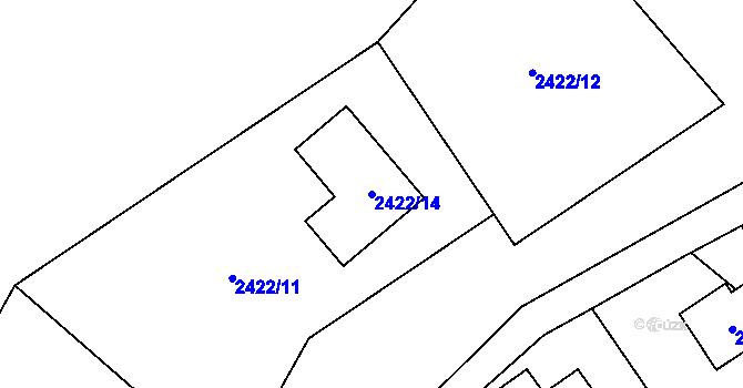 Parcela st. 2422/14 v KÚ Žamberk, Katastrální mapa