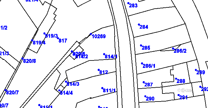 Parcela st. 814/1 v KÚ Žamberk, Katastrální mapa