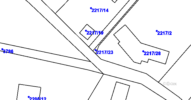Parcela st. 2217/23 v KÚ Žamberk, Katastrální mapa