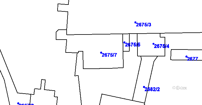 Parcela st. 2675/7 v KÚ Žamberk, Katastrální mapa