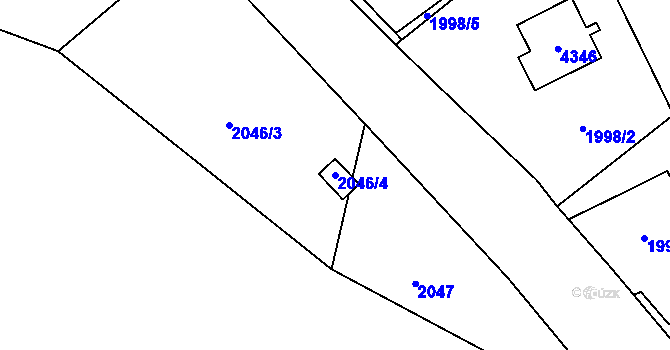 Parcela st. 2046/4 v KÚ Žamberk, Katastrální mapa