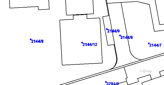 Parcela st. 2144/12 v KÚ Žamberk, Katastrální mapa