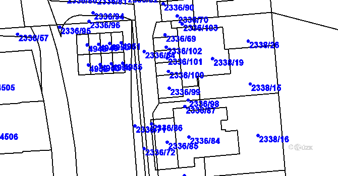 Parcela st. 2336/99 v KÚ Žamberk, Katastrální mapa