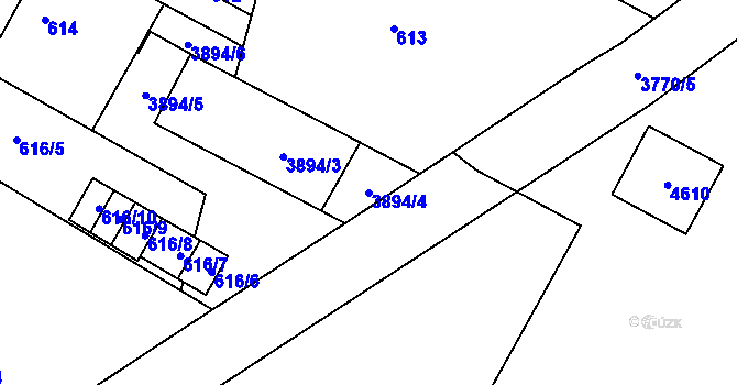 Parcela st. 3894/4 v KÚ Žamberk, Katastrální mapa