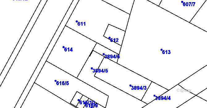 Parcela st. 3894/6 v KÚ Žamberk, Katastrální mapa