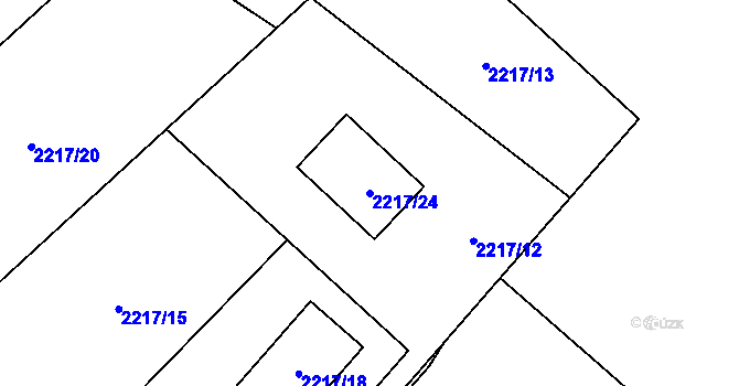 Parcela st. 2217/24 v KÚ Žamberk, Katastrální mapa