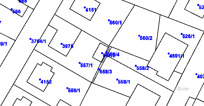 Parcela st. 557/2 v KÚ Žamberk, Katastrální mapa