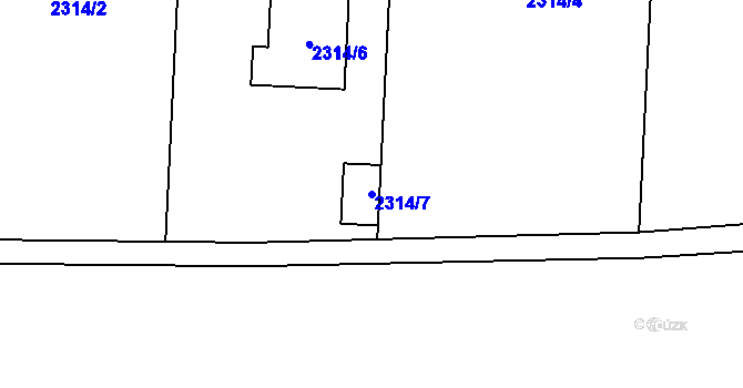 Parcela st. 2314/7 v KÚ Žamberk, Katastrální mapa