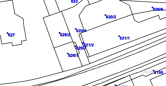 Parcela st. 621/2 v KÚ Žamberk, Katastrální mapa