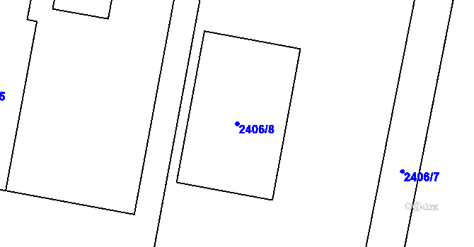 Parcela st. 2406/8 v KÚ Žamberk, Katastrální mapa