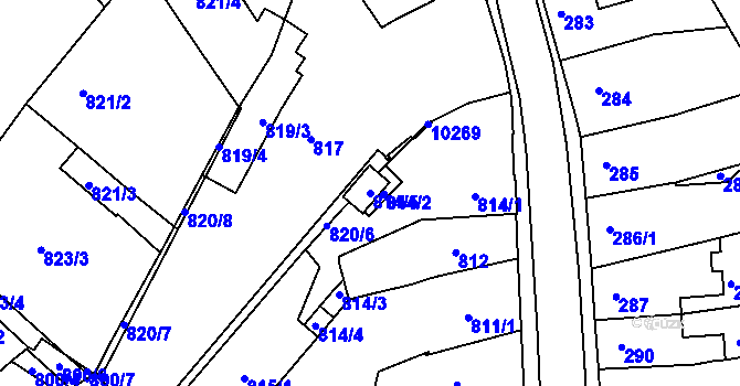 Parcela st. 814/5 v KÚ Žamberk, Katastrální mapa