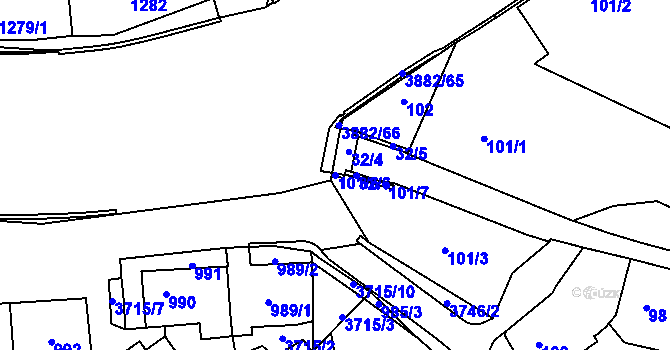 Parcela st. 101/6 v KÚ Žamberk, Katastrální mapa